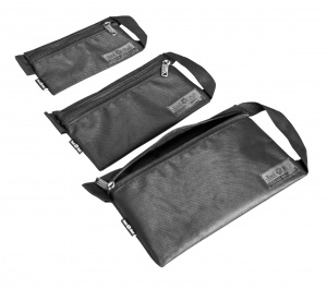 Комплект из трех сумок (170X290) Тёмно-зелёный с бежевой лентой.