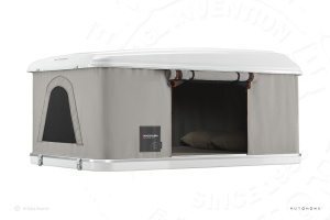 Палатка на крышу Autohome Maggiolina Airlander Plus SMALL GRAY X-LONG, серый тент, лестница 215 мм